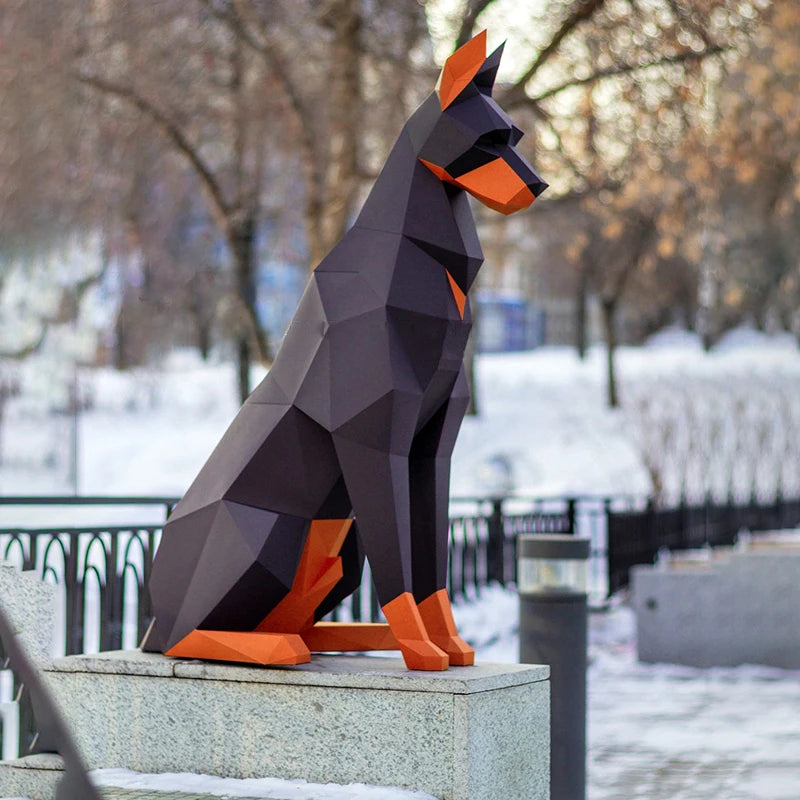 100cm DIY Doberman Paper Model