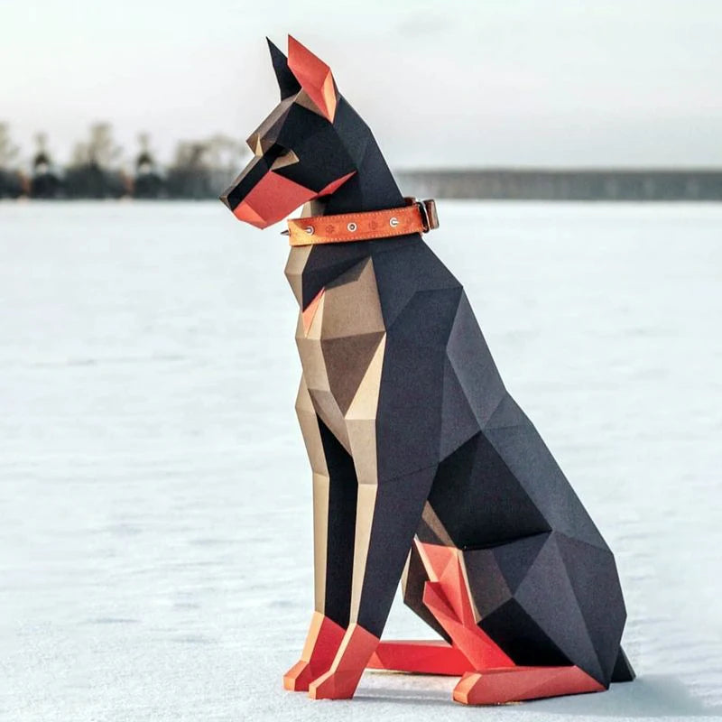 100cm DIY Doberman Paper Model