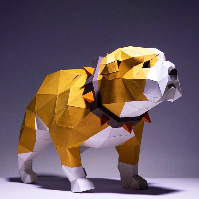 French Bulldog 3D Paper Model