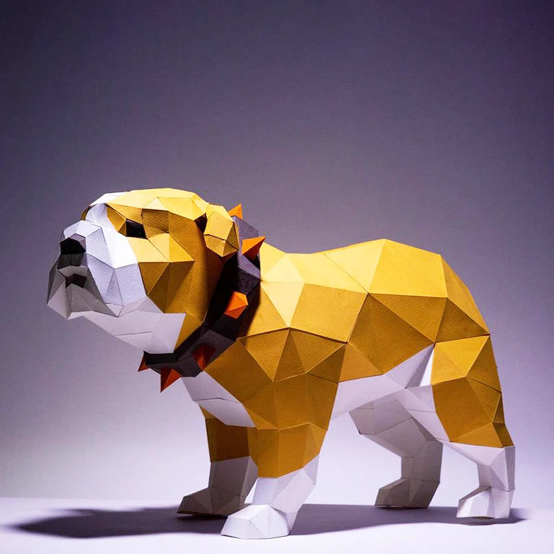 French Bulldog 3D Paper Model