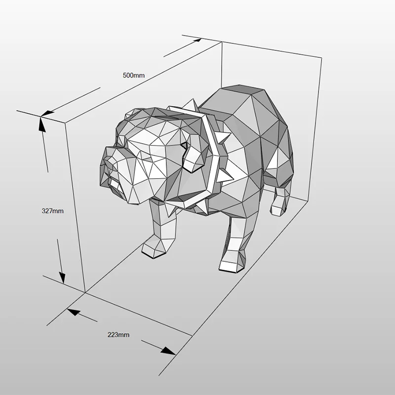 French Bulldog 3D Paper Model