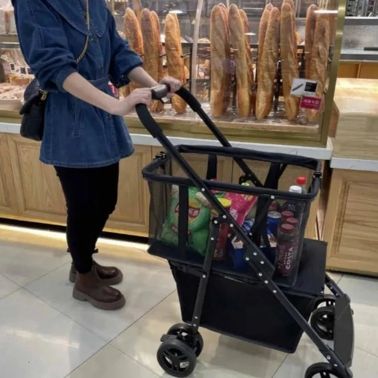 Multi-Functional Shopping/Pet Cart with Wheels