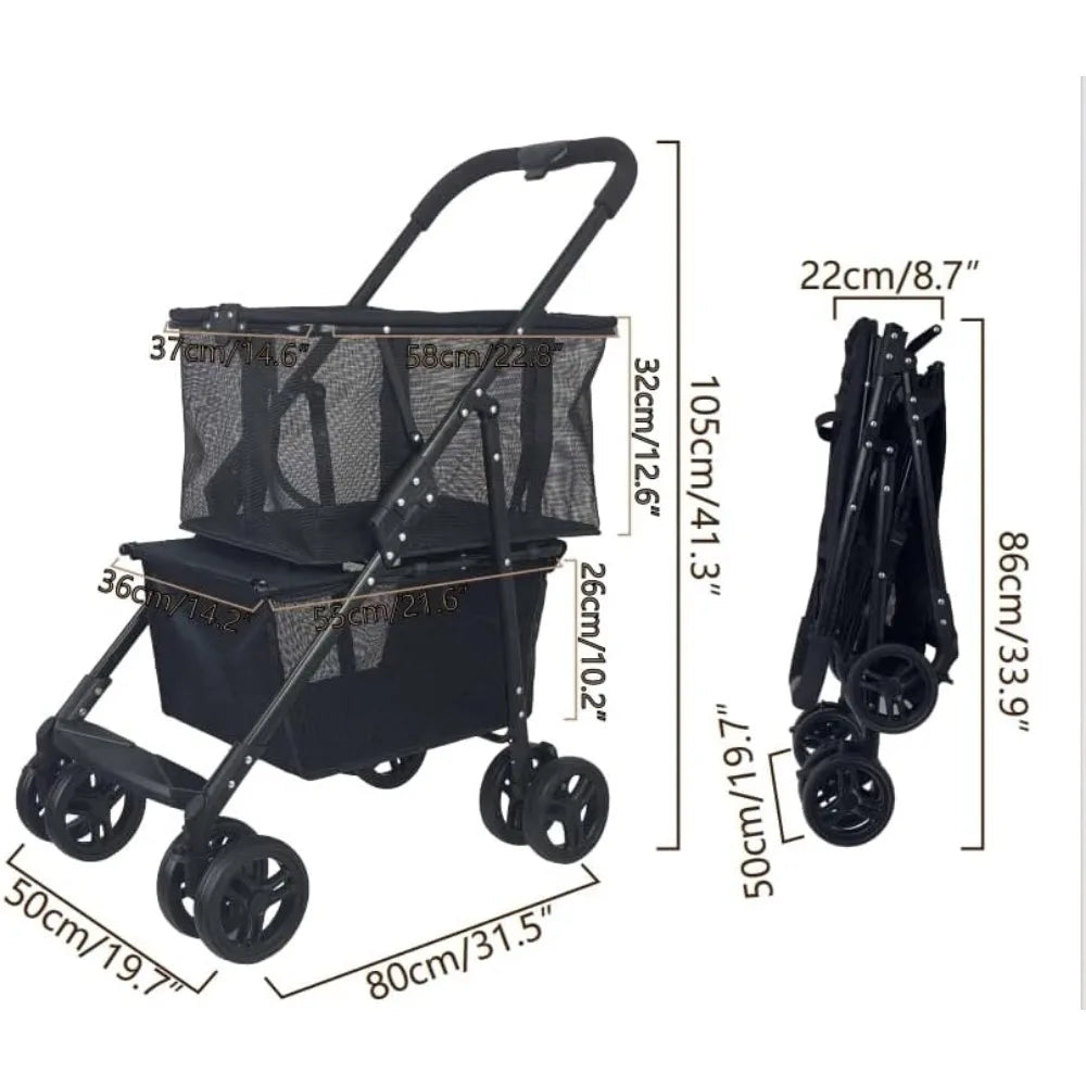 Multi-Functional Shopping/Pet Cart with Wheels