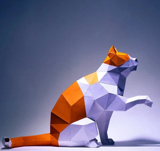 Orange Cat DIY Folding Paper Model