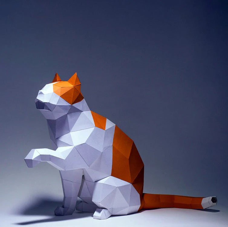 Orange Cat DIY Folding Paper Model